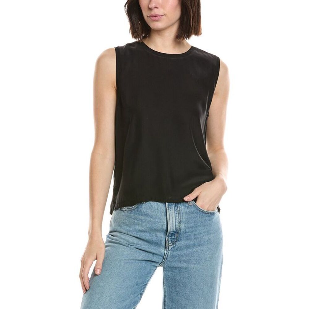 Atm Anthony Thomas Melillo Womens  Silk Muscle T-Shirt, Black